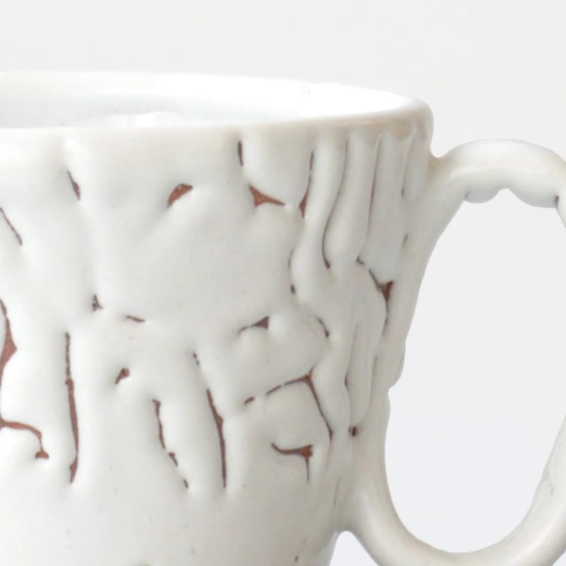 Mug - Hagi-yaki Onihagi White Glaze, Lifelong Companion (Cedar Box