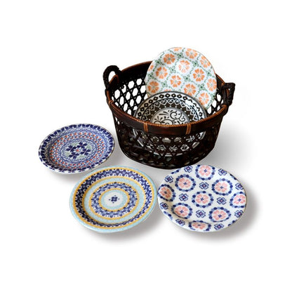 Small Plate Set - Pottery Field ll in a Basket