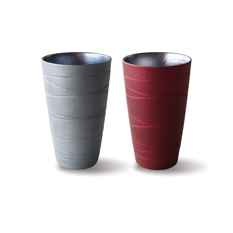 Tall Cup Pair - Metal color in a Gift Box