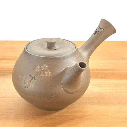 Teapot - SEIHO Unglazed Stoneware Tama Shape Sakura Butterfly