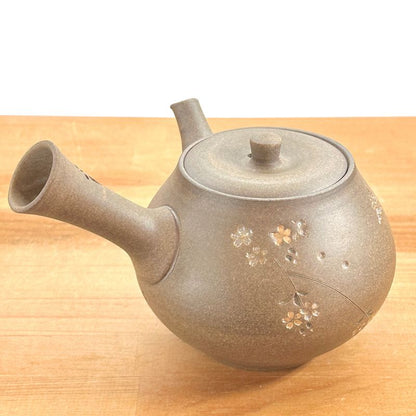 Teapot - SEIHO Unglazed Stoneware Tama Shape Sakura Butterfly