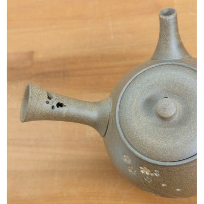 Teapot - SEIHO Unglazed Stoneware Tama Shape Sakura Butterfly