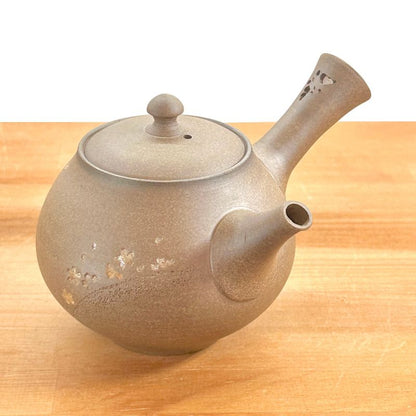 Teapot - SEIHO Unglazed Stoneware Round Butterfly Sakura