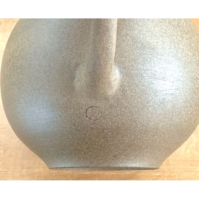 Teapot - SEIHO Unglazed Stoneware Round Inro-Lid Butterfly Sakura Rear Handle