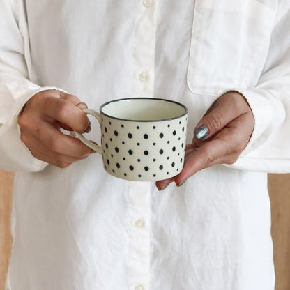 Pair Coffee Cup and Saucer - Ichimatsu/Mame-shibori