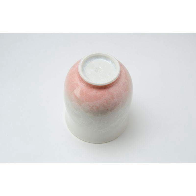 كوب شاي ياباني - FLOWER CRYSTAL قاعدة بيضاء أزرق أحمر زوج