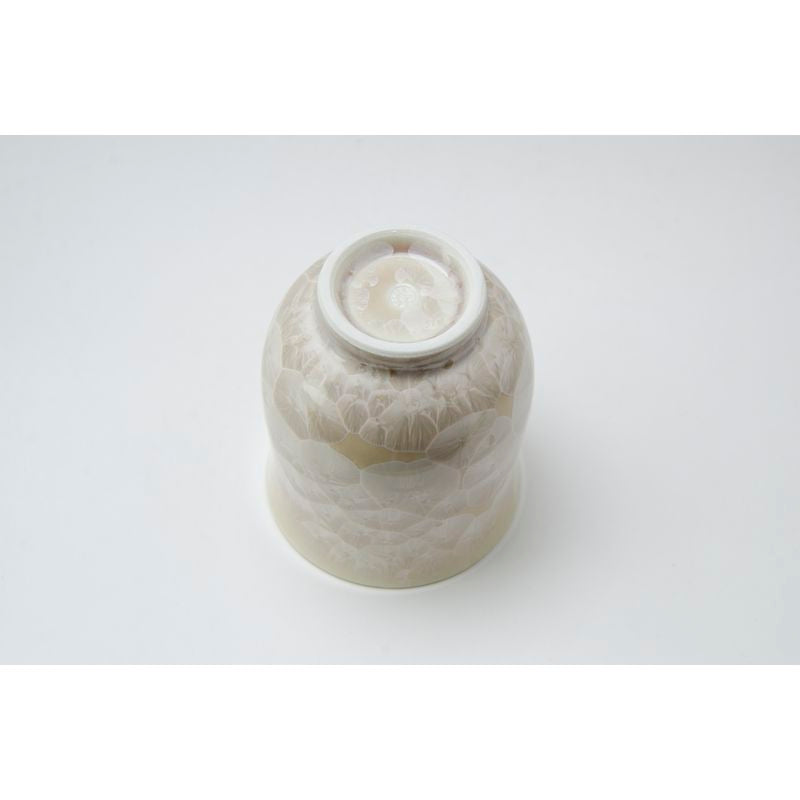 Japanese Tea Cup - FLOWER CRYSTAL Green & Brown Pair