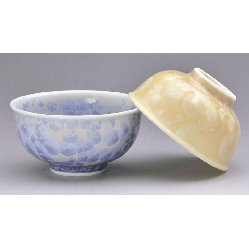 Rice Bowls - FLOWER CRYSTAL Silver & Gold Pair