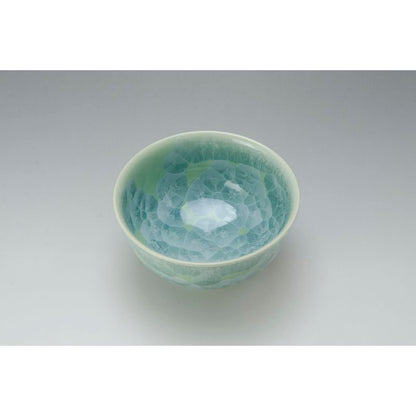 Rice Bowls - FLOWER CRYSTAL Green & Brown Pair