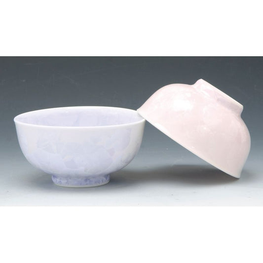 Rice Bowls - FLOWER CRYSTAL Purple & Pink Pair