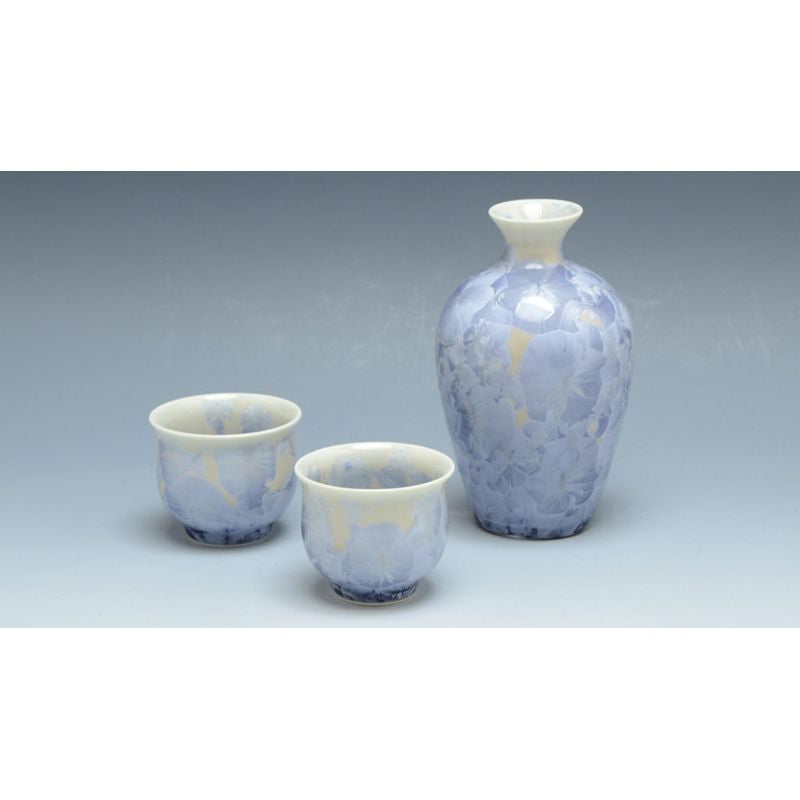 Sake Set - FLOWER CRYSTAL Silver Wisteria