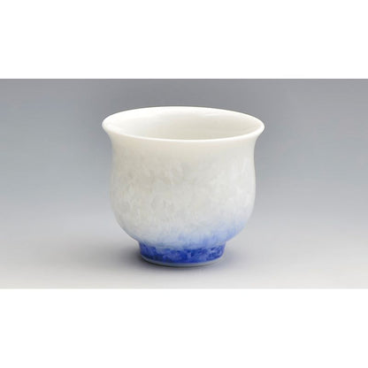 Sake Set - FLOWER CRYSTAL White Base Blue Red