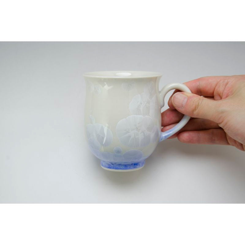 كوب - FLOWER CRYSTAL قاعدة بيضاء زرقاء