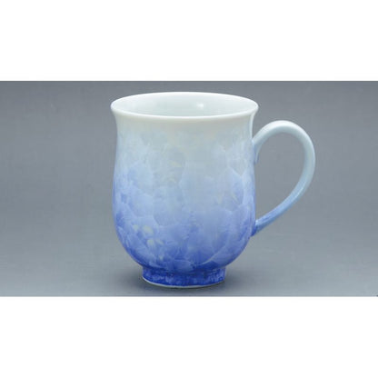Mug Cup - FLOWER CRYSTAL White Base Blue