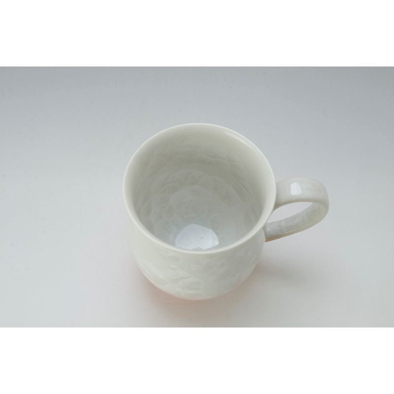 Mug Cup - FLOWER CRYSTAL White Base Red