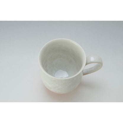 Mug Cup - FLOWER CRYSTAL White Base Red