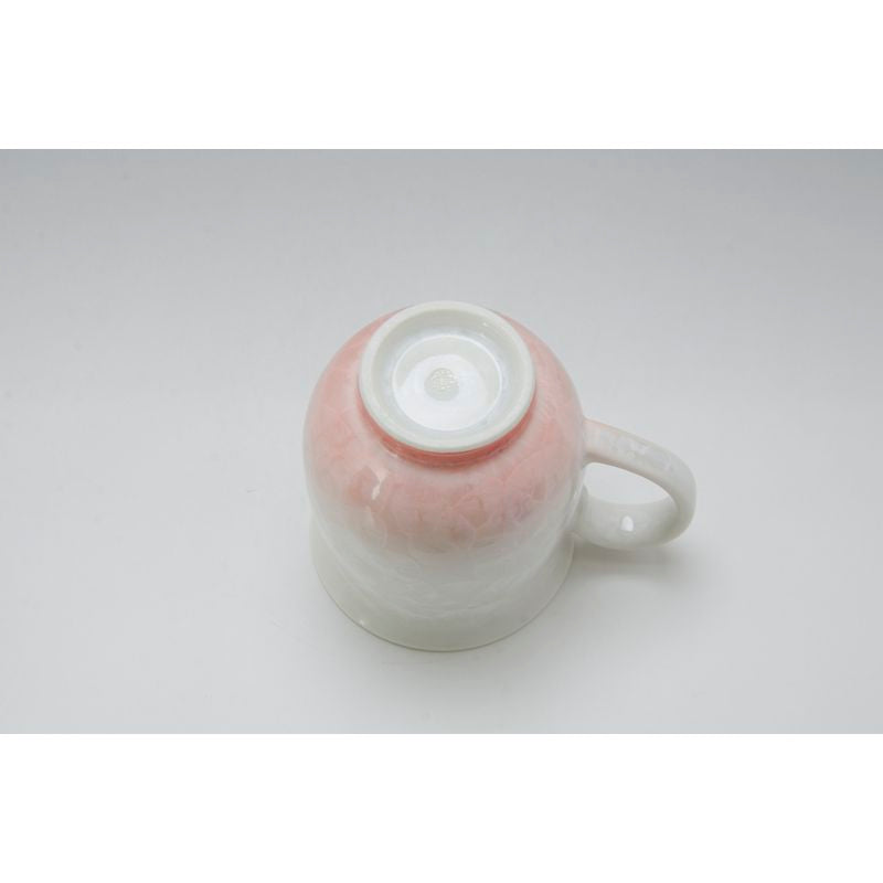 Mug Cup - FLOWER CRYSTAL White Base Red