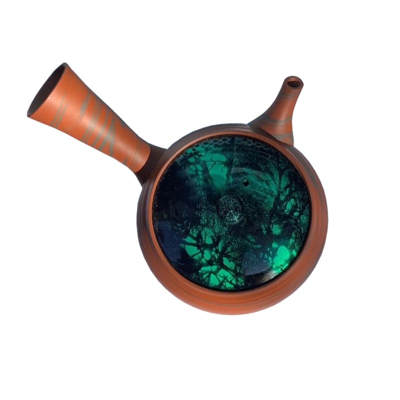 Teapot - Red Nerikomi Green Tortoiseshell