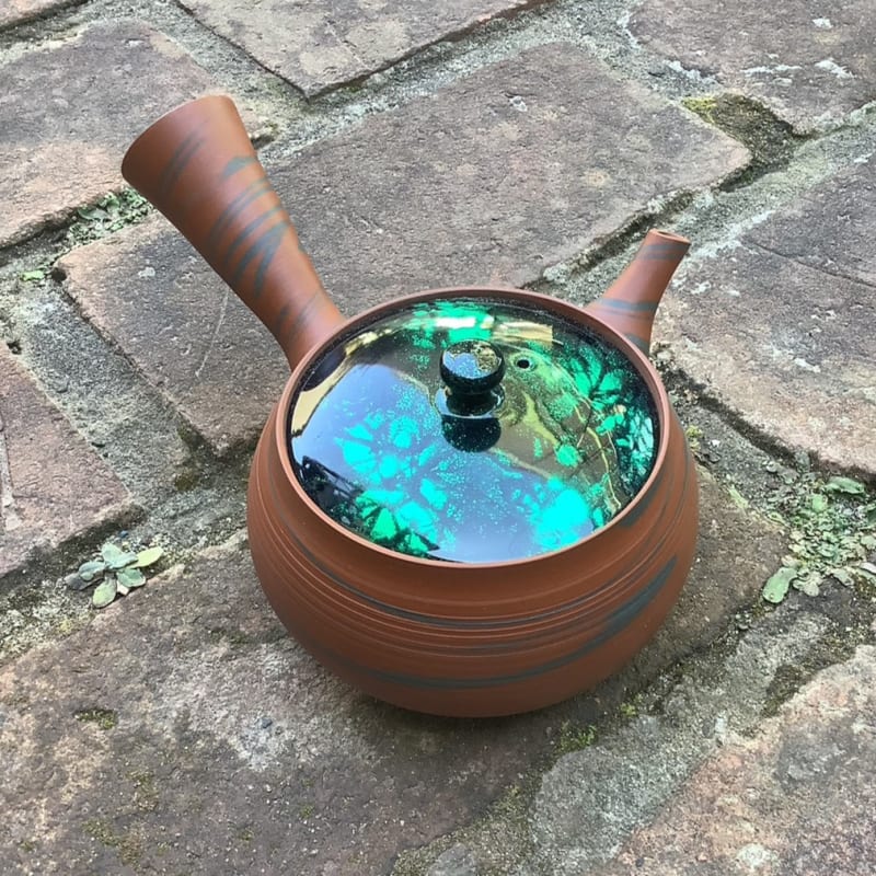 Teapot - Red Nerikomi Green Tortoiseshell