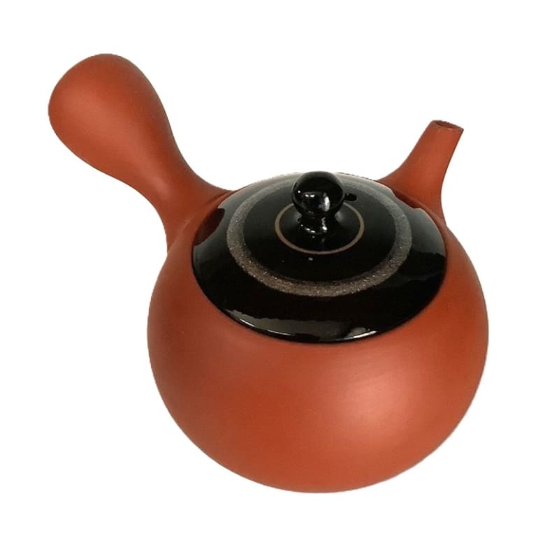 Teapot - Red Small Round Black Silver Line