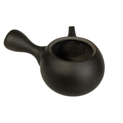 Teapot - Black Small Round Red Gold Line