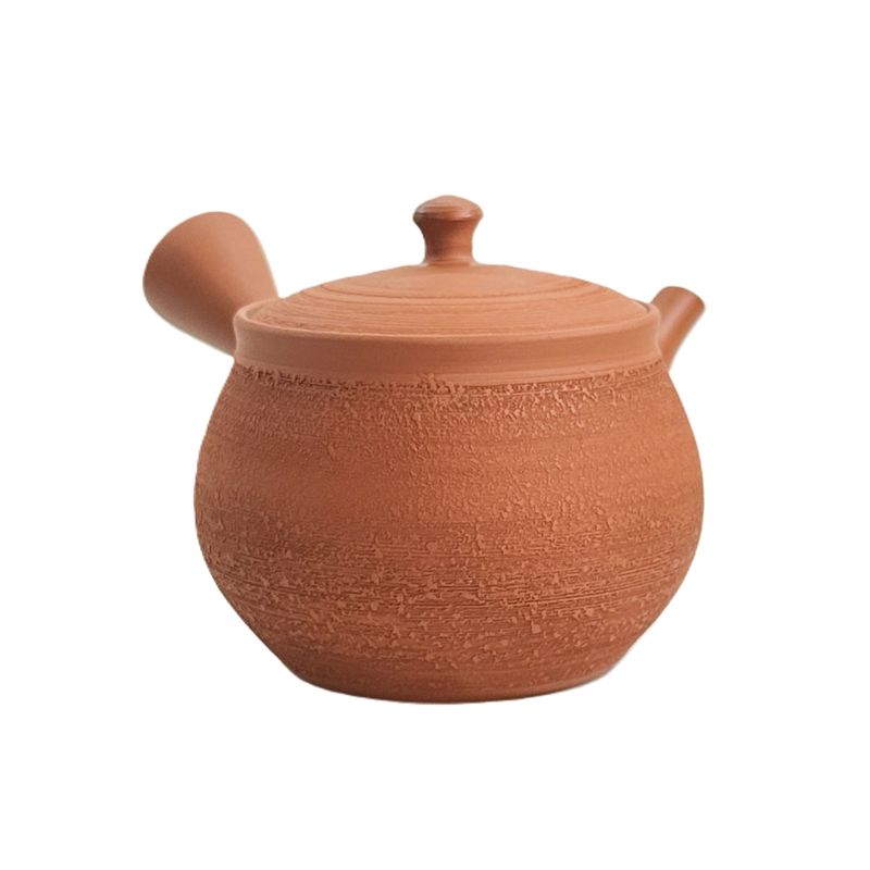 Teapot - GYOKKO Red Clay Fukuro Shape Pine Bark