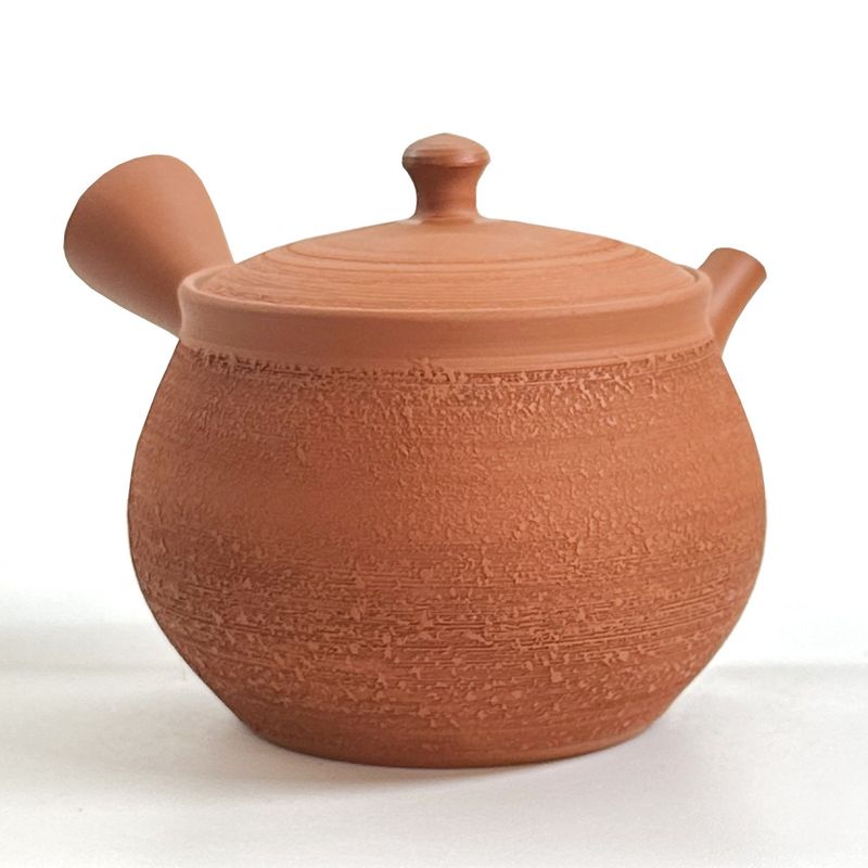 Teapot - GYOKKO Red Clay Fukuro Shape Pine Bark