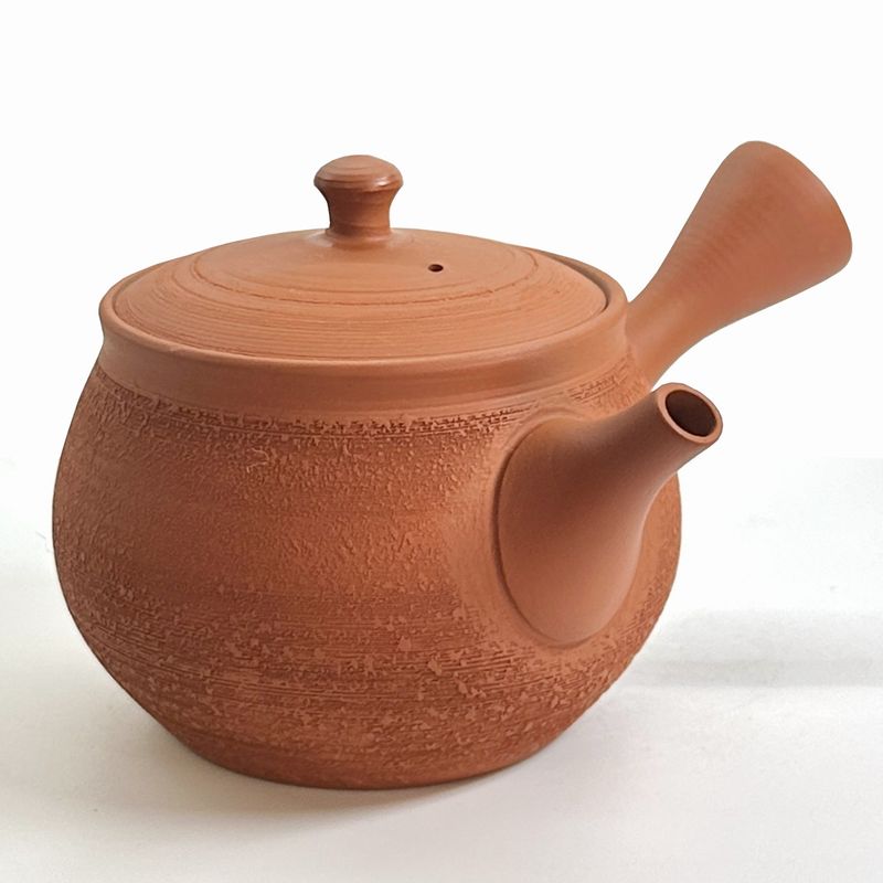Teapot - GYOKKO Red Clay Fukuro Shape Pine Bark