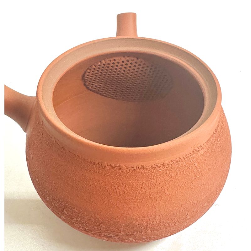 Teapot - GYOKKO Red Clay Fukuro Shape Pine Bark