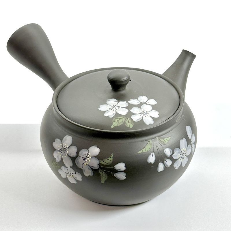 Teapot - GYOKKO Black Kiln-Change Tsuba-Maru Sakura