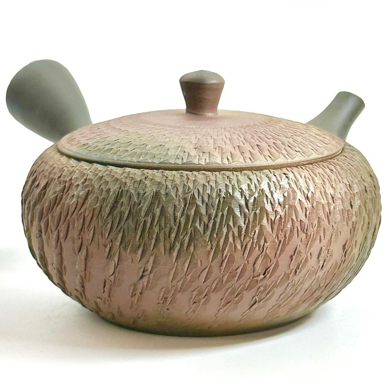 Teapot - GYOKKO Fire Kiln-Change Flat Round Tobikanna
