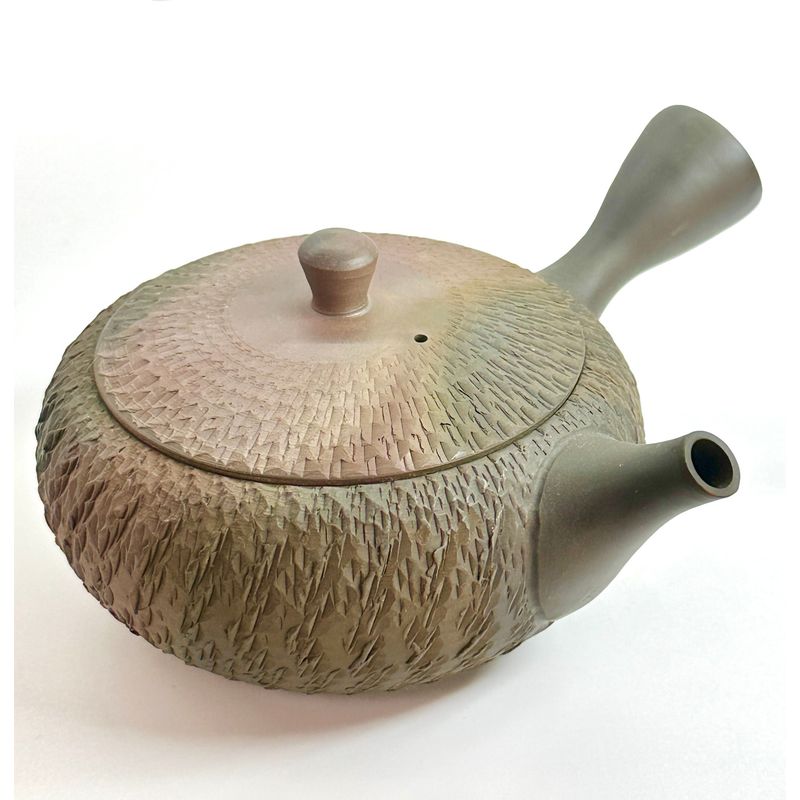 Teapot - GYOKKO Fire Kiln-Change Flat Round Tobikanna