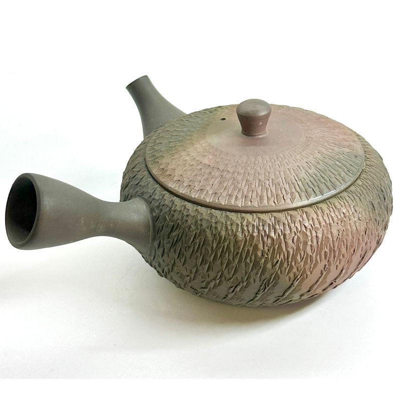 Teapot - GYOKKO Fire Kiln-Change Flat Round Tobikanna