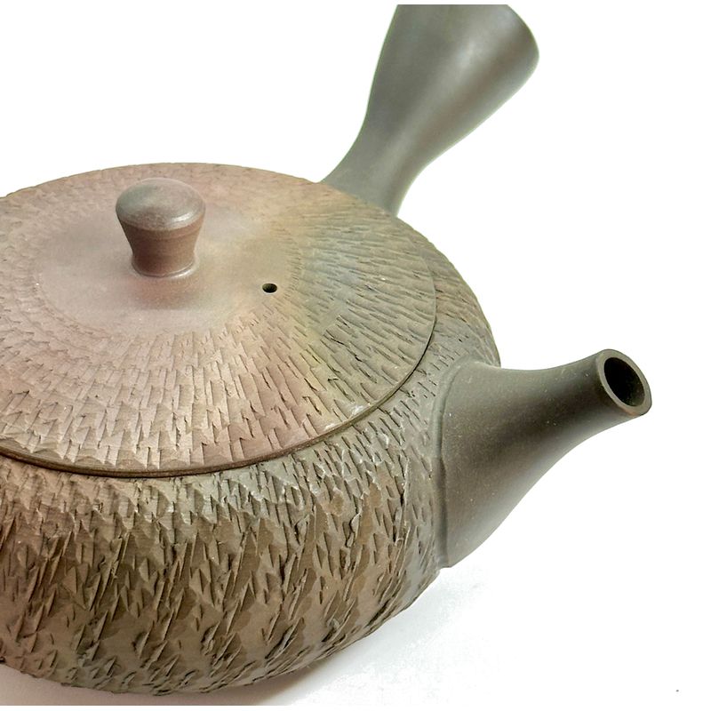 Teapot - GYOKKO Fire Kiln-Change Flat Round Tobikanna