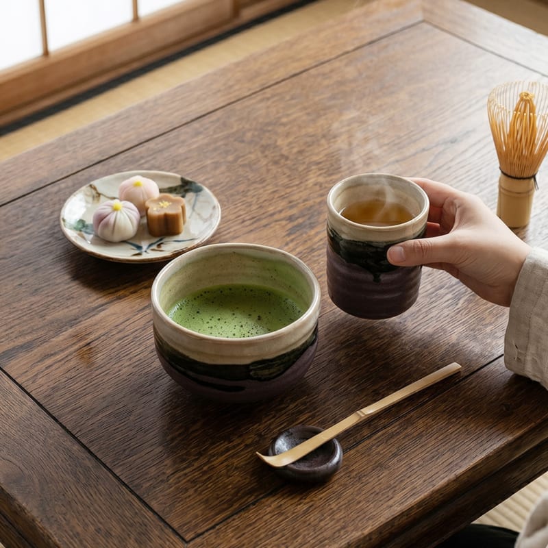 Matcha Bowl & Sushi Yunomi Set - Suirei no Kei