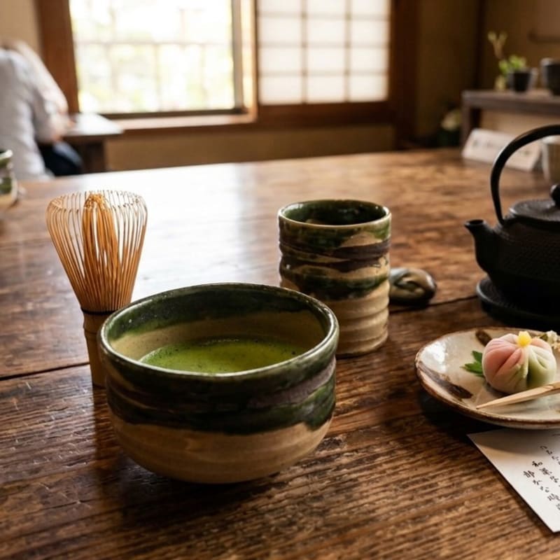 Matcha Bowl & Sushi Yunomi Set - Suirei no Kei