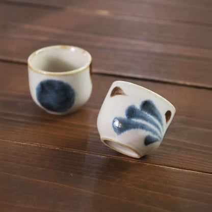 Sake Cup Set (6 pieces) - Brush Blue