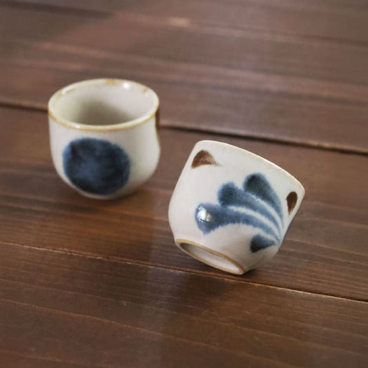 Sake Cup Set (6 pieces) - Brush Blue