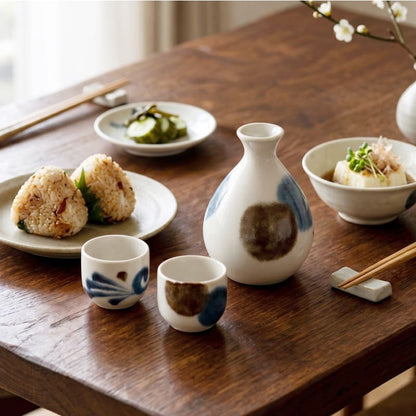 Sake Cup Set (6 pieces) - Brush Blue