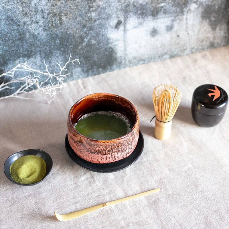 Matcha-Schale - Ameyu Aka Nagashi oder Ao Unofu Kakewake