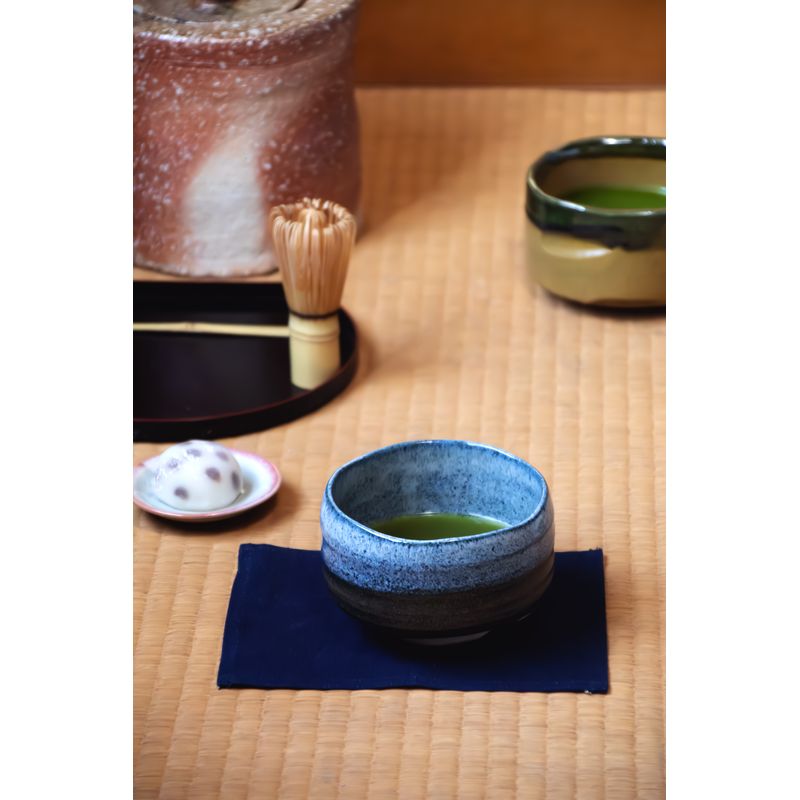 Matcha-Schale - Ameyu Aka Nagashi oder Ao Unofu Kakewake