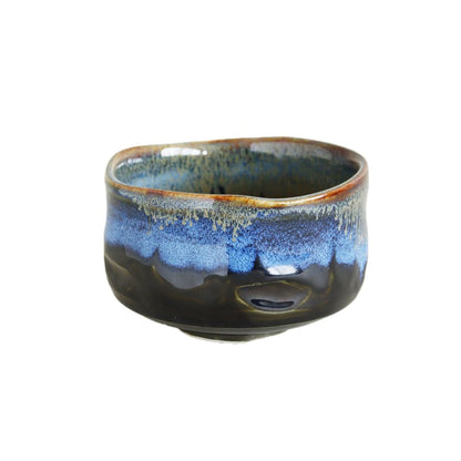 Matcha Bowl - Turquoise and Blue Gold Stream Design