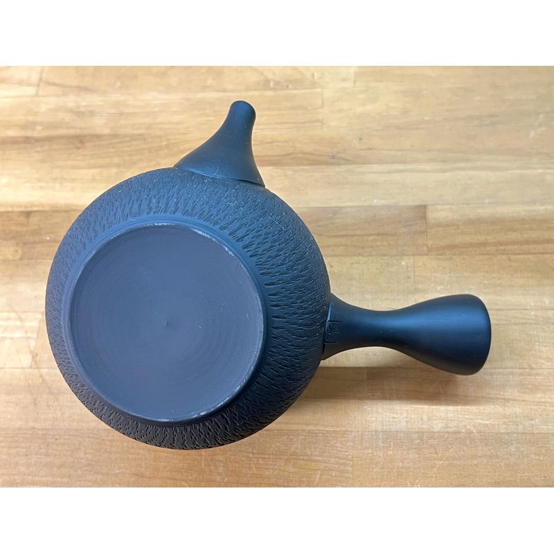 Teekanne - GYOKKO Schwarzer Ton Flach Rund Kamelie