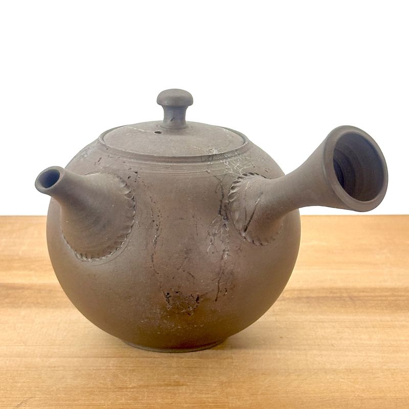 Teapot - YOSHIKI Black Smoke Round Shape Tamabuchi Rim
