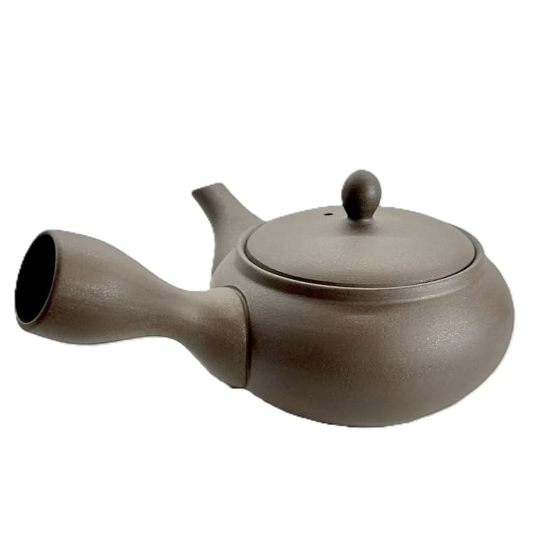 Teapot - Tokoname Black Silver Flat Round