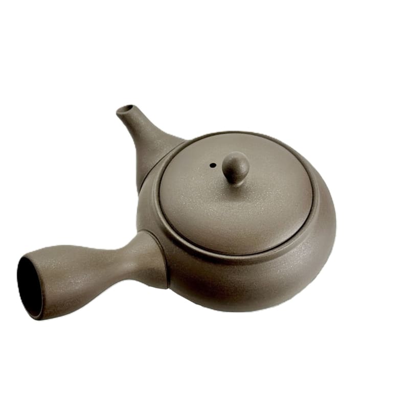 Teapot - Tokoname Black Silver Flat Round