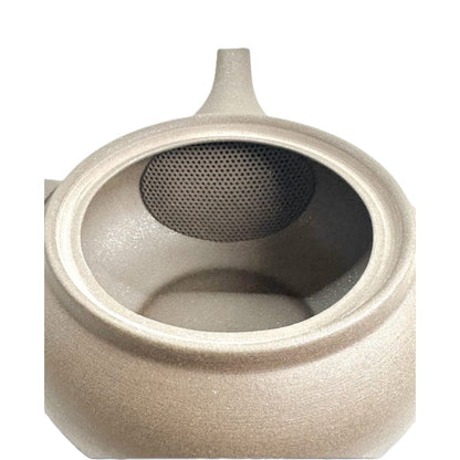 Teapot - Tokoname Black Silver Flat Round