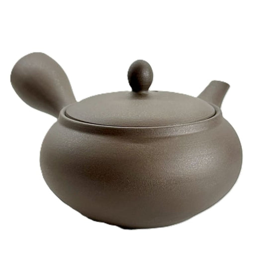 Teapot - Tokoname Black Silver Flat Round