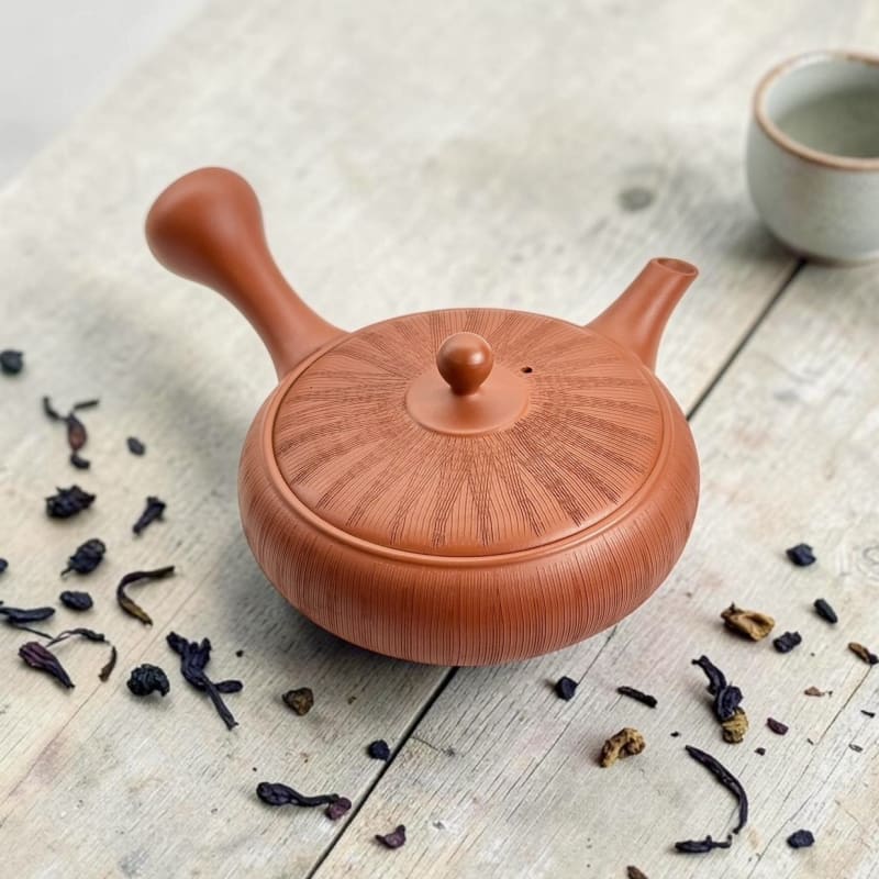  Teapot - Sekiryu Red Clay Comb Pattern