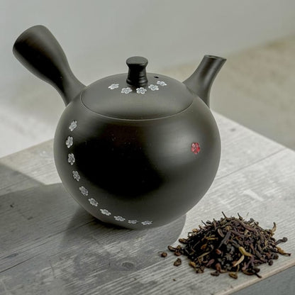 Teapot - Hokuryu Black Clay Small Round Inka